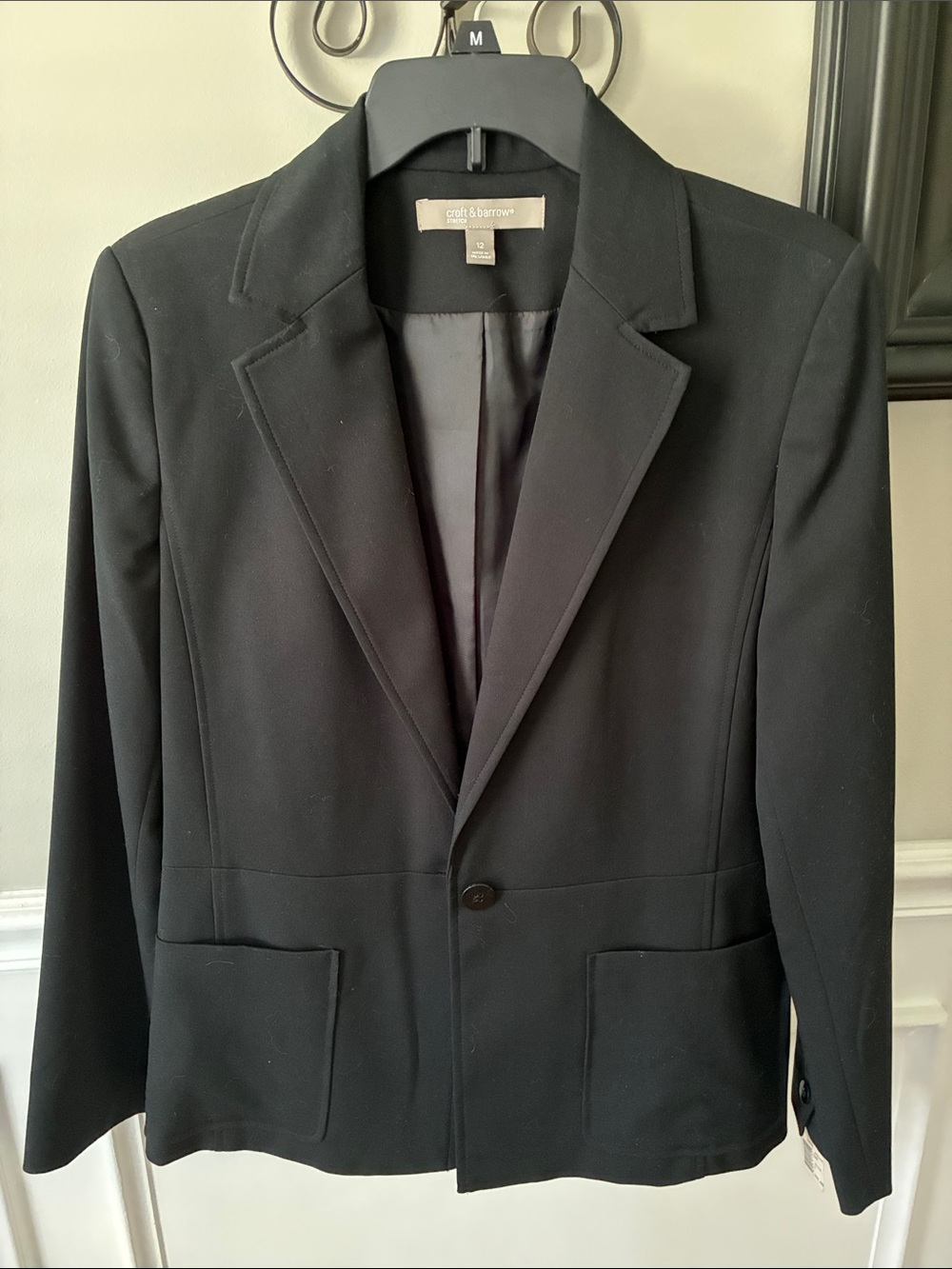 croft & barrow Black Single-Button Women's Blazer size 12 NEW